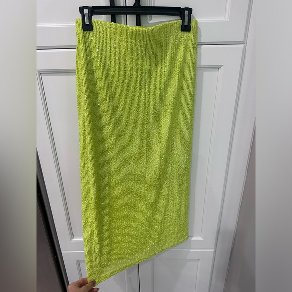 Top Shop Neon Sequin Midi Skirt size 4 (us 0-2) - Picture 3 of 6